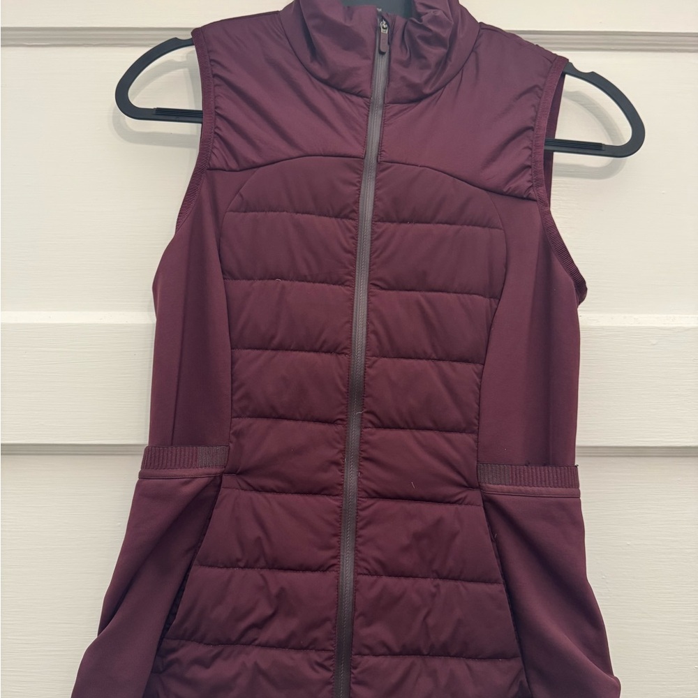Lululemon Down for a Run Burgundy Vest